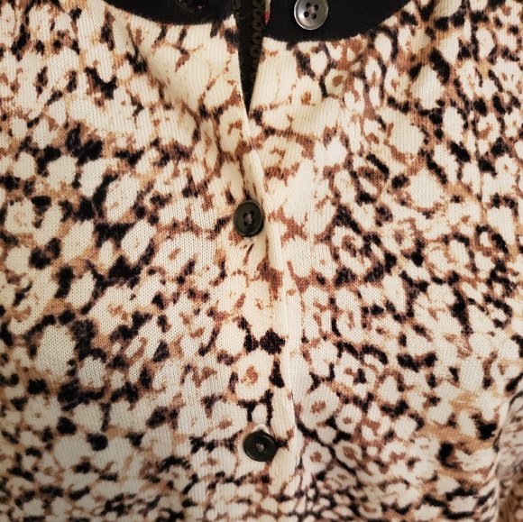 LANDS' END Leopard Print Cardigan Sweater - Picture 5 of 8